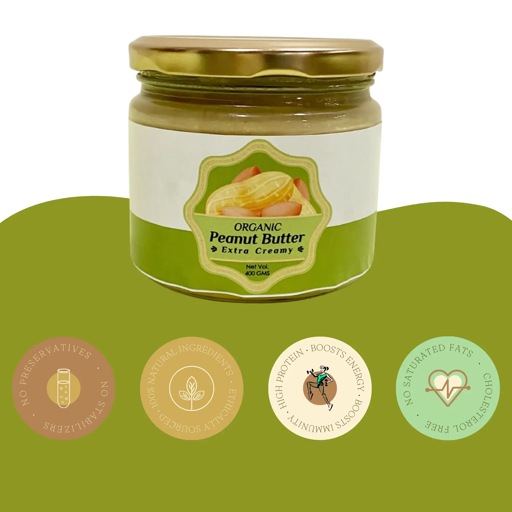 Organic All Natural Peanut Butter | 400 gms - Image 3