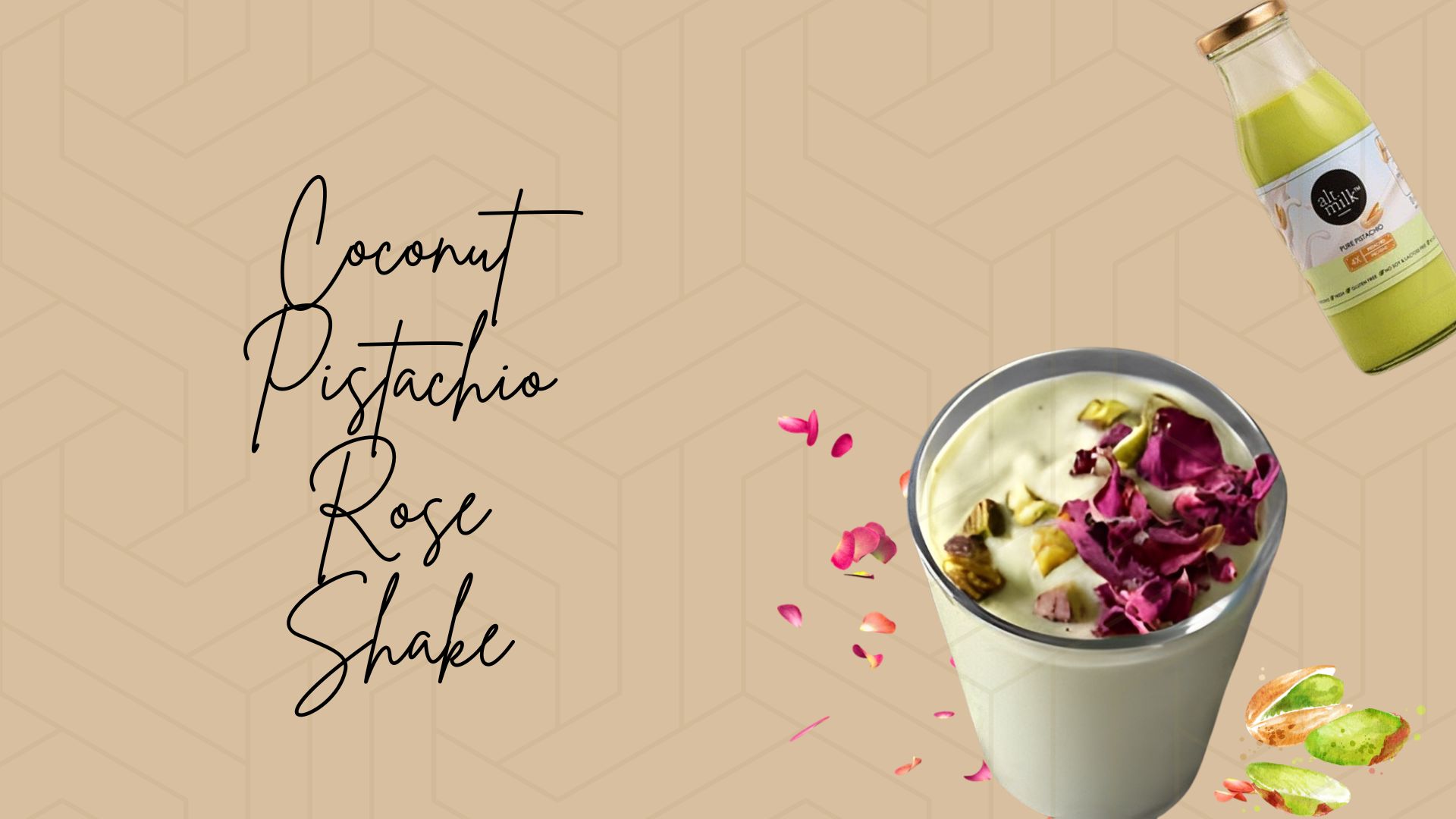 Coconut Pistachio Rose Shake